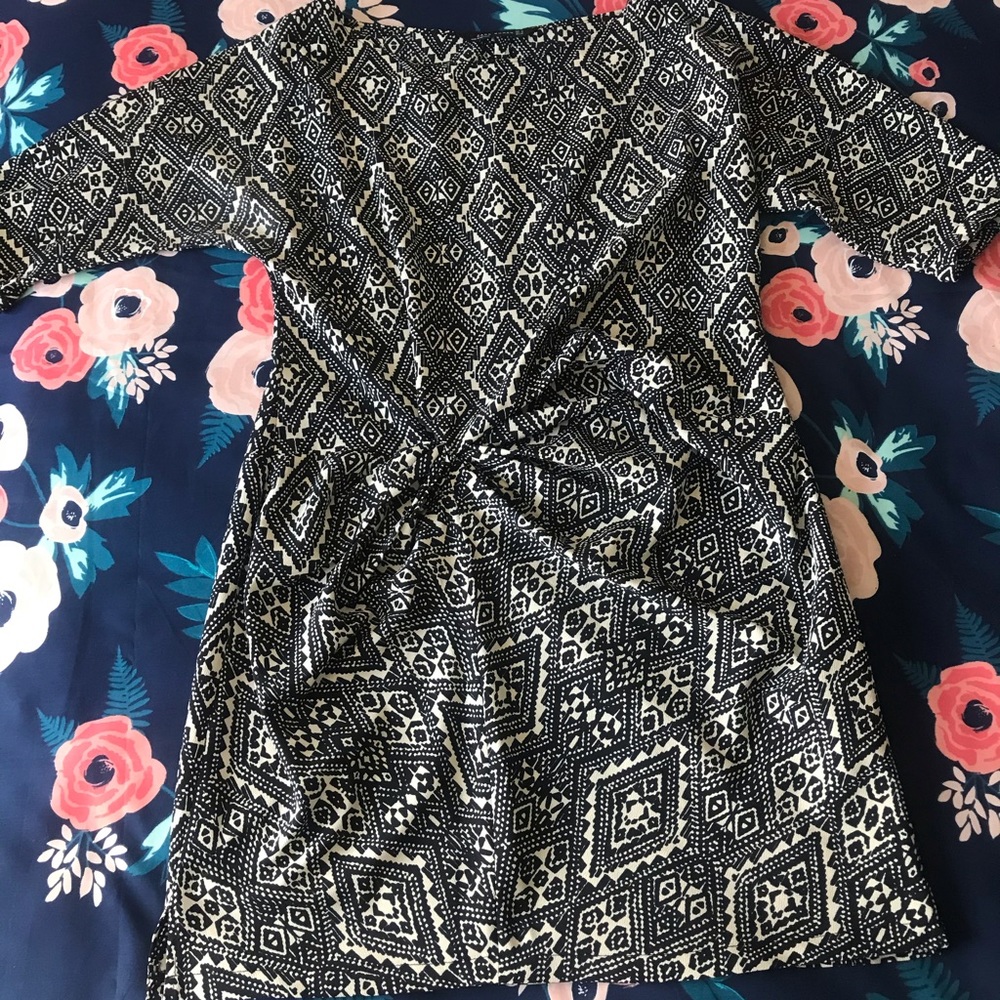 Patterned Above Knee Length Dress